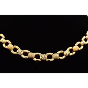 Vintage Crystal Collar Necklace Heavy Linked Chain Rhinestone Crystal BinBD